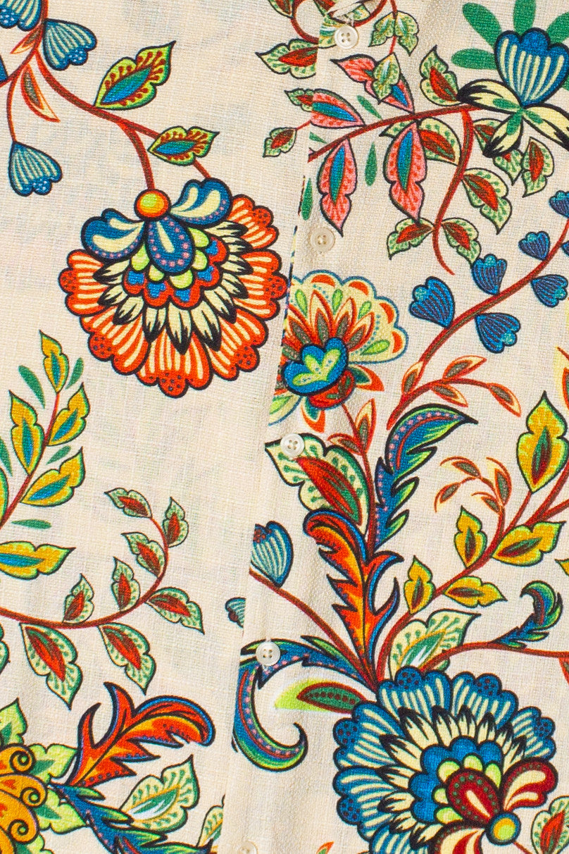 Paisley Floral Tapestry Button Up Shirt