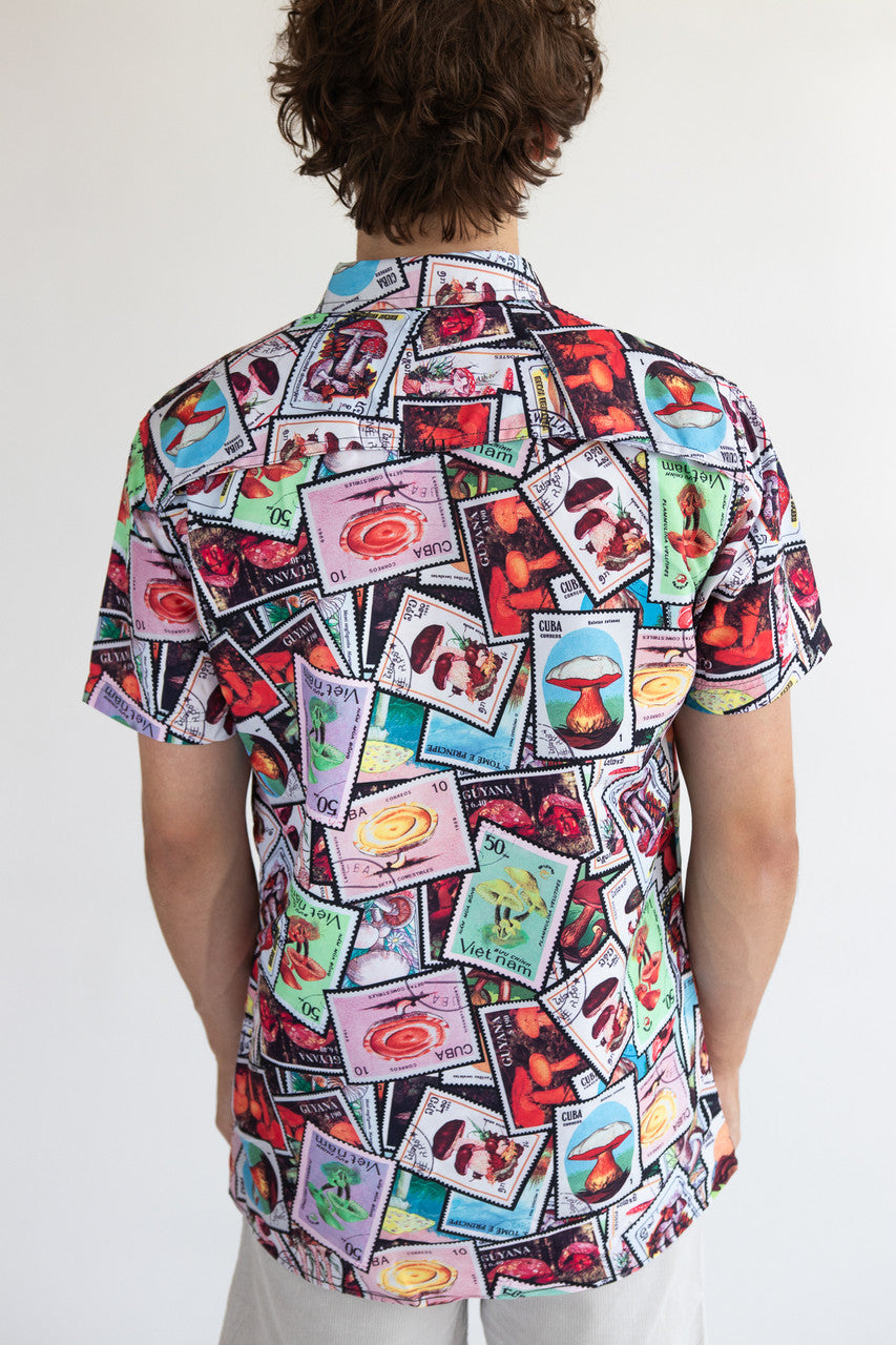 Mushroom Stamps Button Up Shirt
