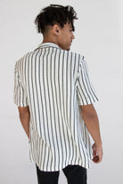 Knit Black Stripe Button Up Shirt
