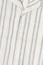 Navy Striped Textured Button Up Shirt