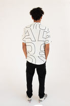 Graphic Block Letter Button Up Shirt