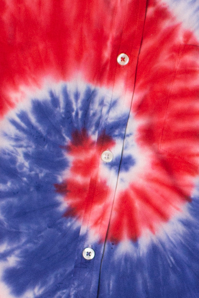Rayon Tie Dye Button Up Shirt