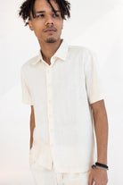 Alabaster Textured Button Up