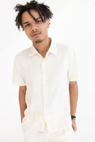 Alabaster Textured Button Up