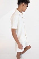 Alabaster Textured Button Up