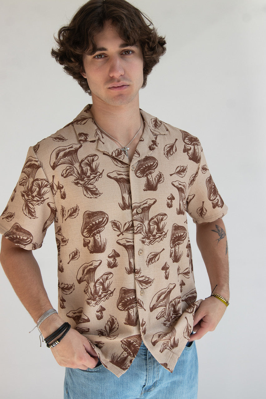Mushroom Harvest Textured Button Up Shirt