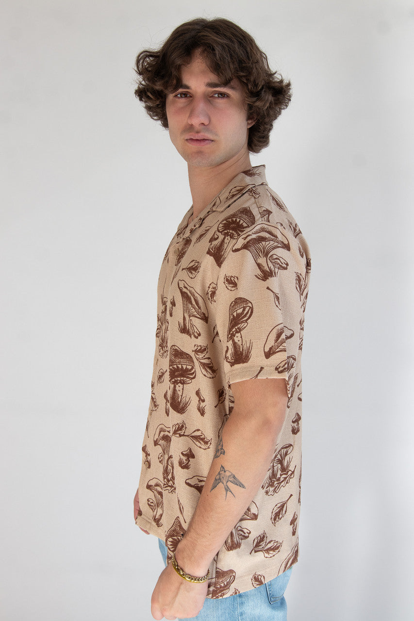 Mushroom Harvest Textured Button Up Shirt