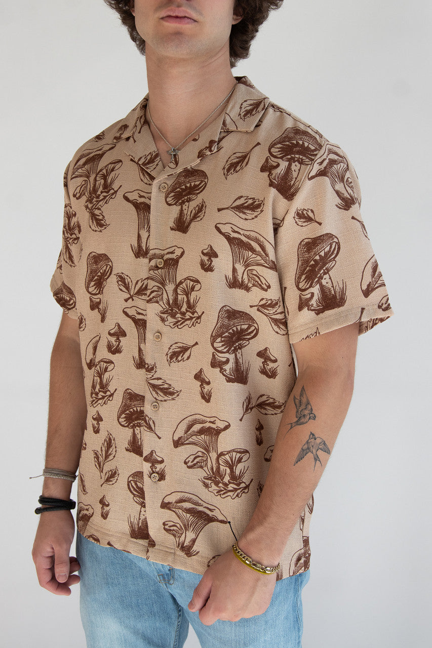 Mushroom Harvest Textured Button Up Shirt