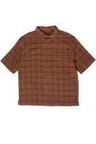 Brown Check Woven Knit Button Up Shirt