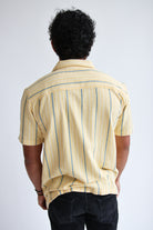Yellow Striped Woven Button-Up Shirt