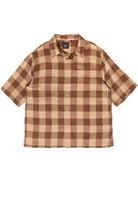 Brown Check Woven Knit Button Up Shirt