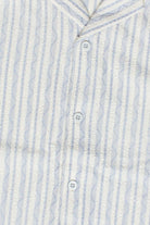 Boucle Stripe Textured Button Up Shirt - Light Blue