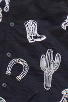 Embroidered Cowboy Crop Fit Button Up Shirt