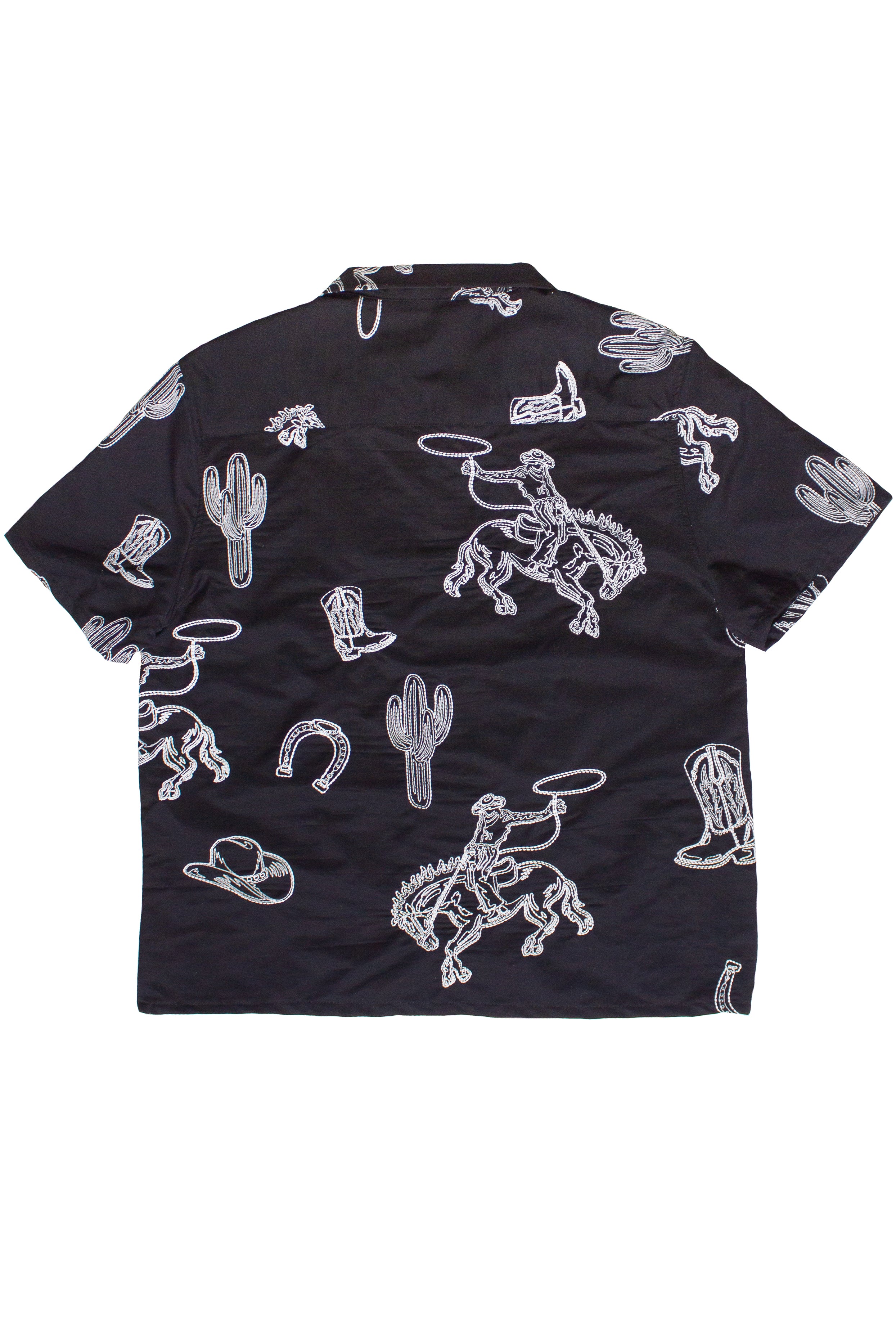 Embroidered Cowboy Crop Fit Button Up Shirt