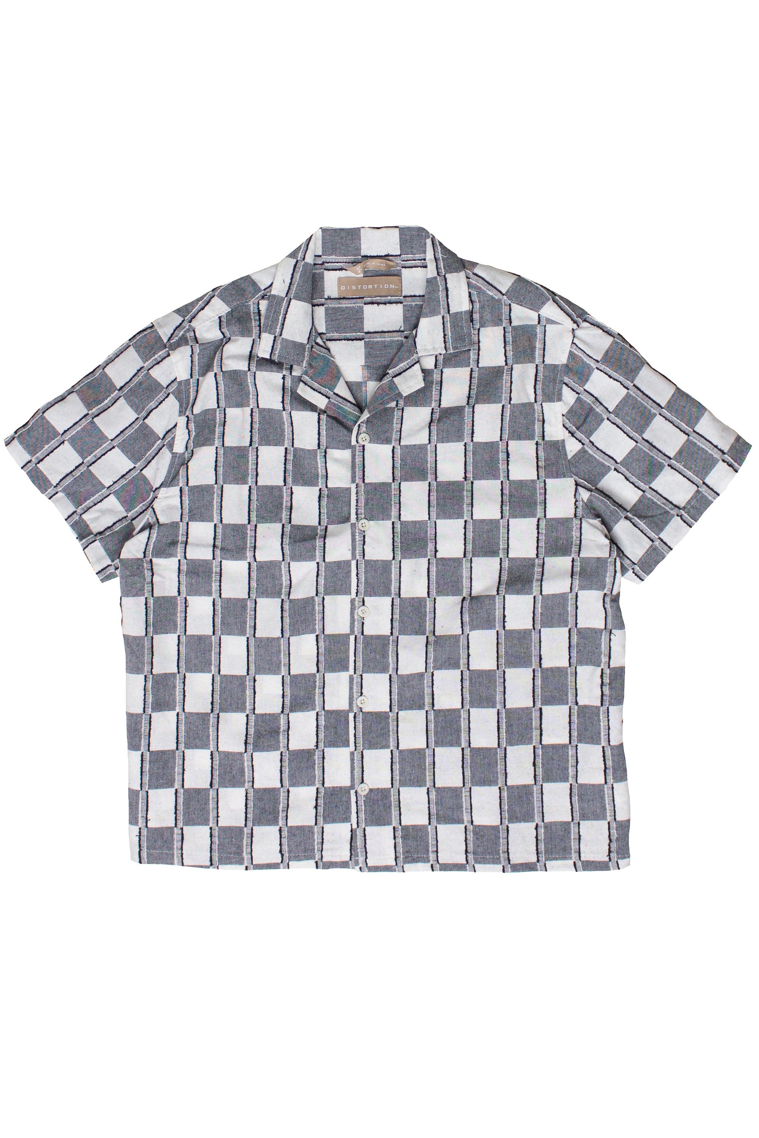 Checkered Crop Fit Button Up Shirt