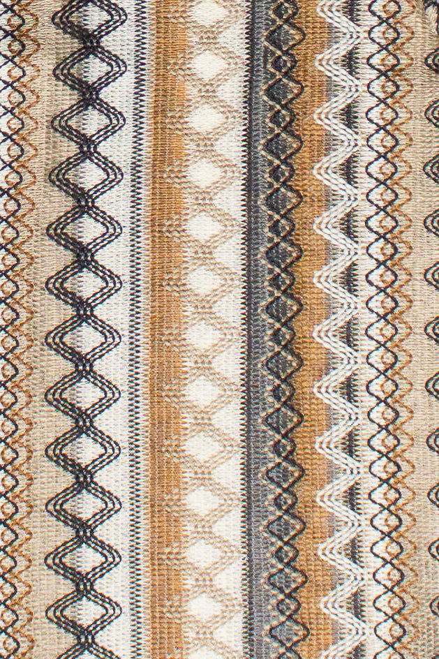 Zig Zag Woven Button Up Shirt - Camel