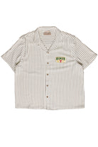 Patch Striped Textured Button Up Shirt - Ivory