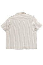 Patch Striped Textured Button Up Shirt - Ivory