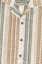 Crochet Striped Button Up Shirt