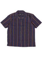 Embroidered Weave Striped Button Up Shirt