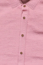 Textured Heavyweight Button Up Shirt - Pink