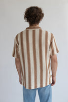 Crochet Striped Woven Shirt