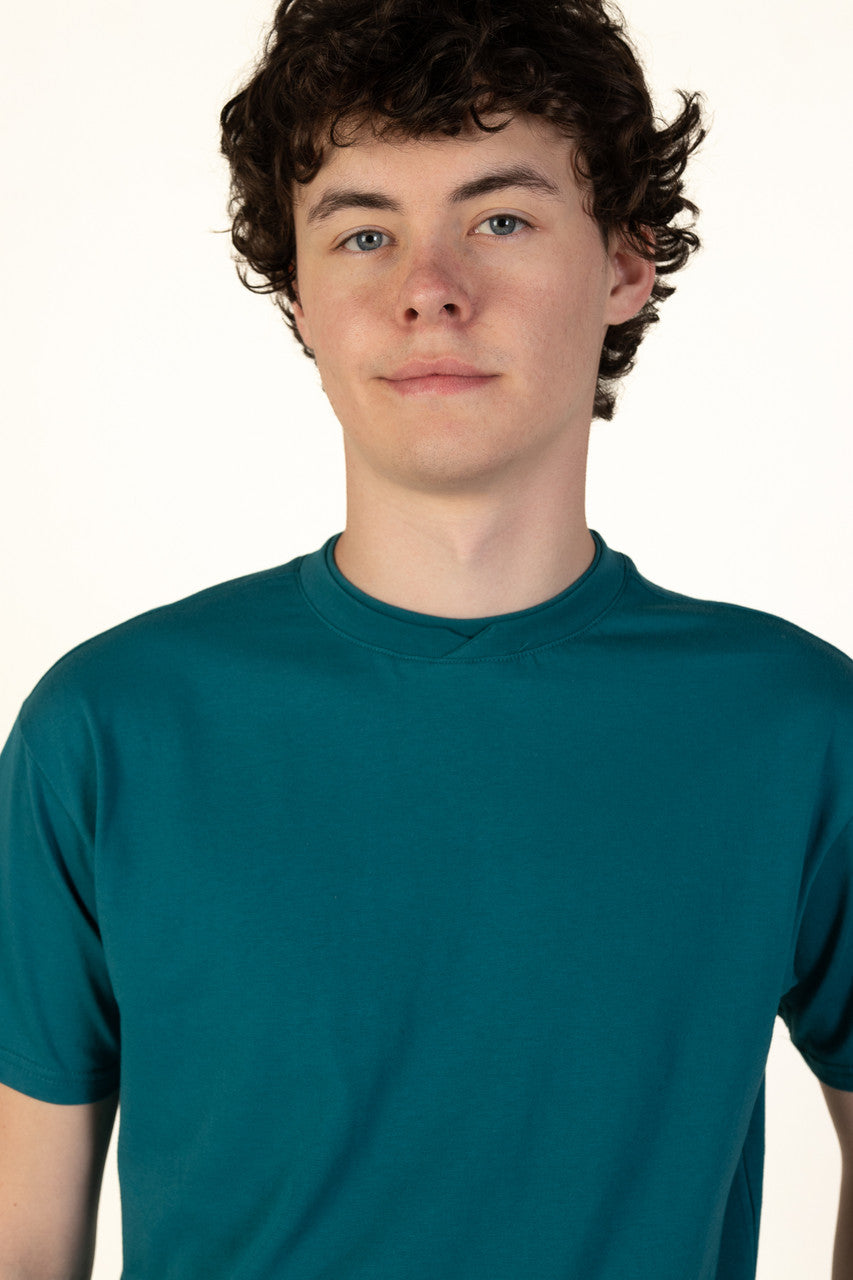 Dark Teal Notch Neck Tee