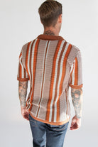 Warm Brown Crochet Button Up Shirt