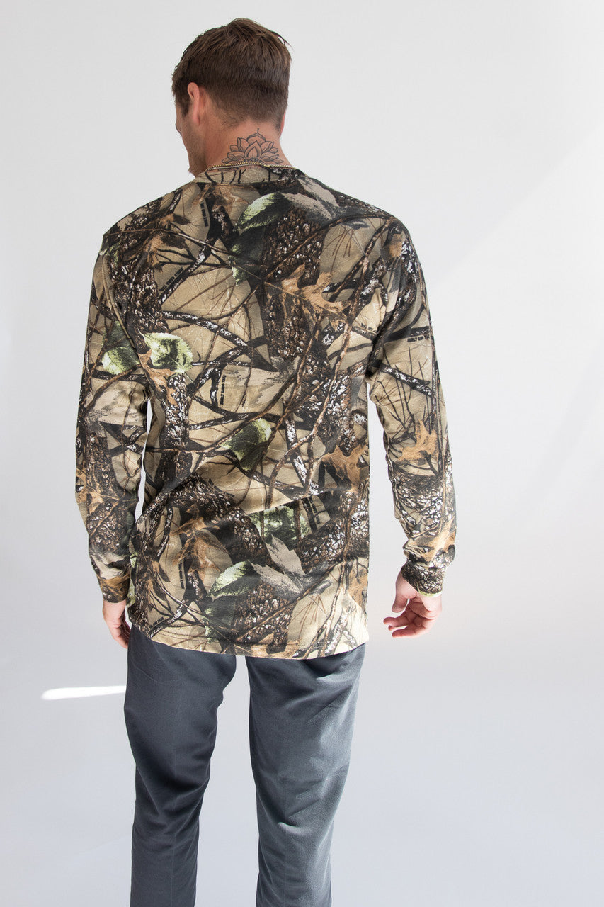 Woodland Camo Long Sleeve Pocket Tee