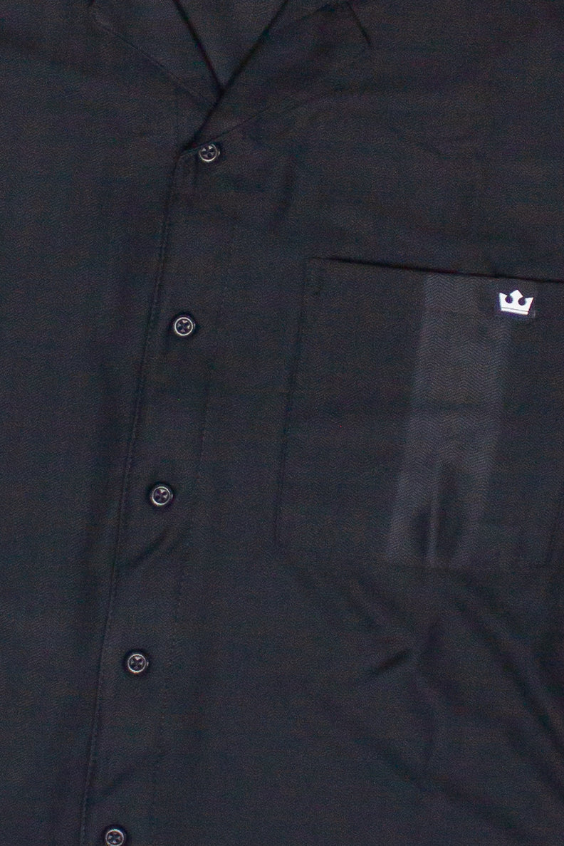 Micro Herringbone Knit Button Up Shirt