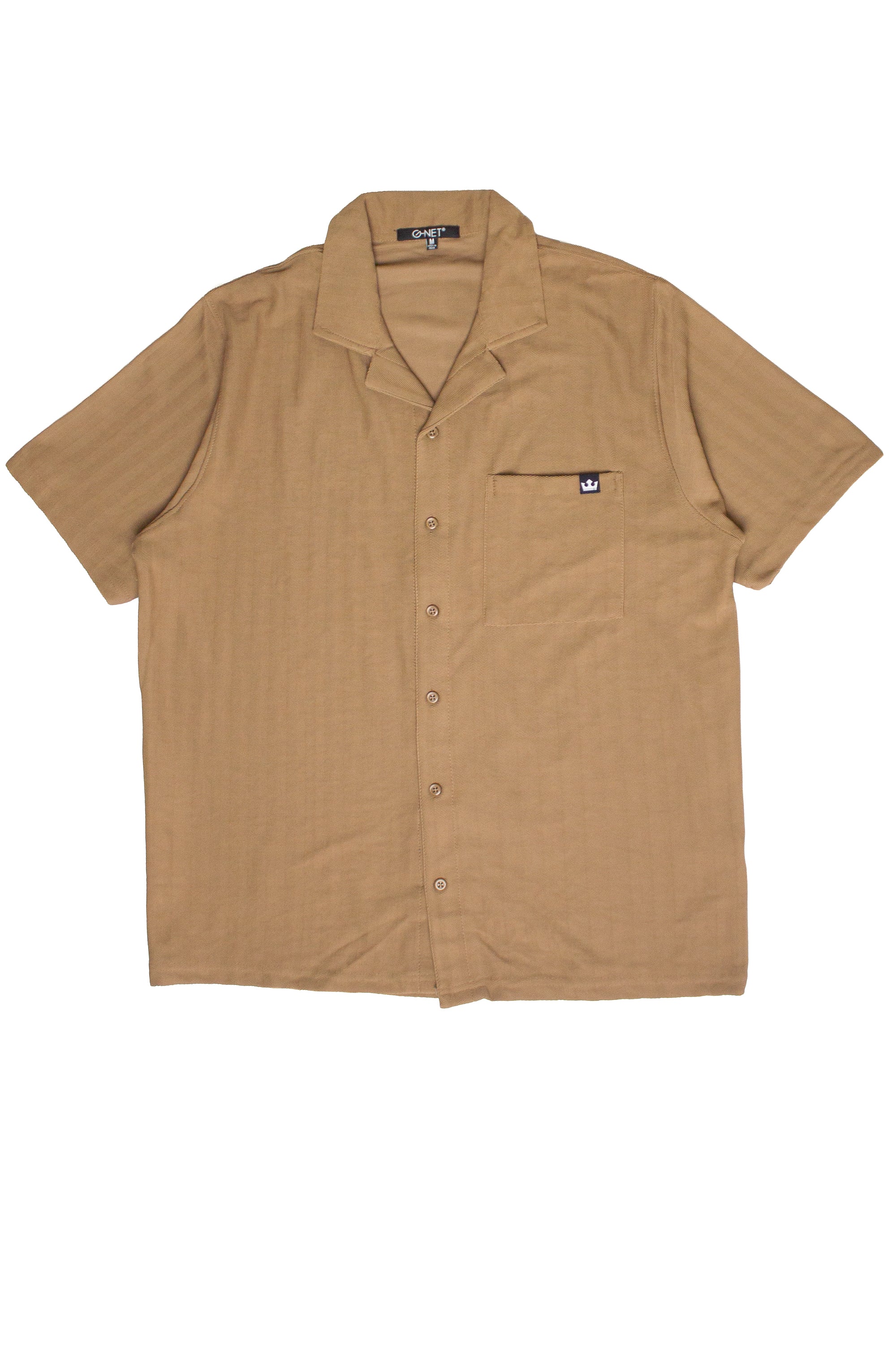 Micro Herringbone Knit Button Up Shirt