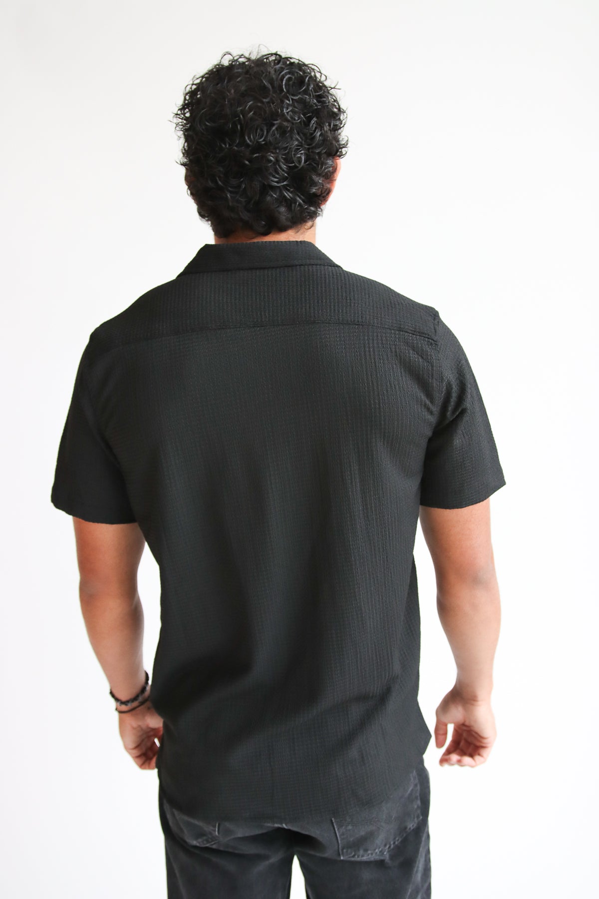 Lightweight Textured Button Up Shirt