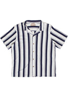 Vertical Striped Textured Button Up Shirt - White