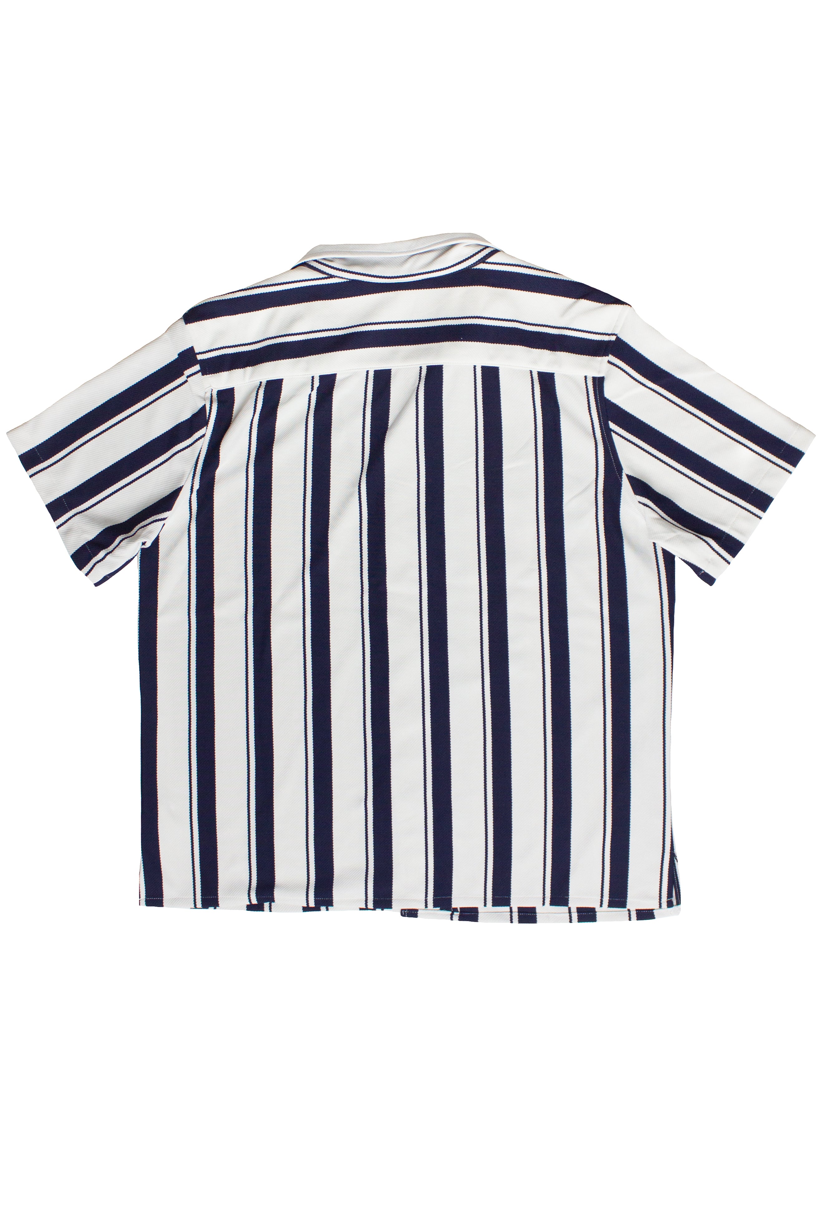 Vertical Striped Textured Button Up Shirt - White