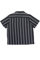 Vertical Striped Textured Button Up Shirt - Black