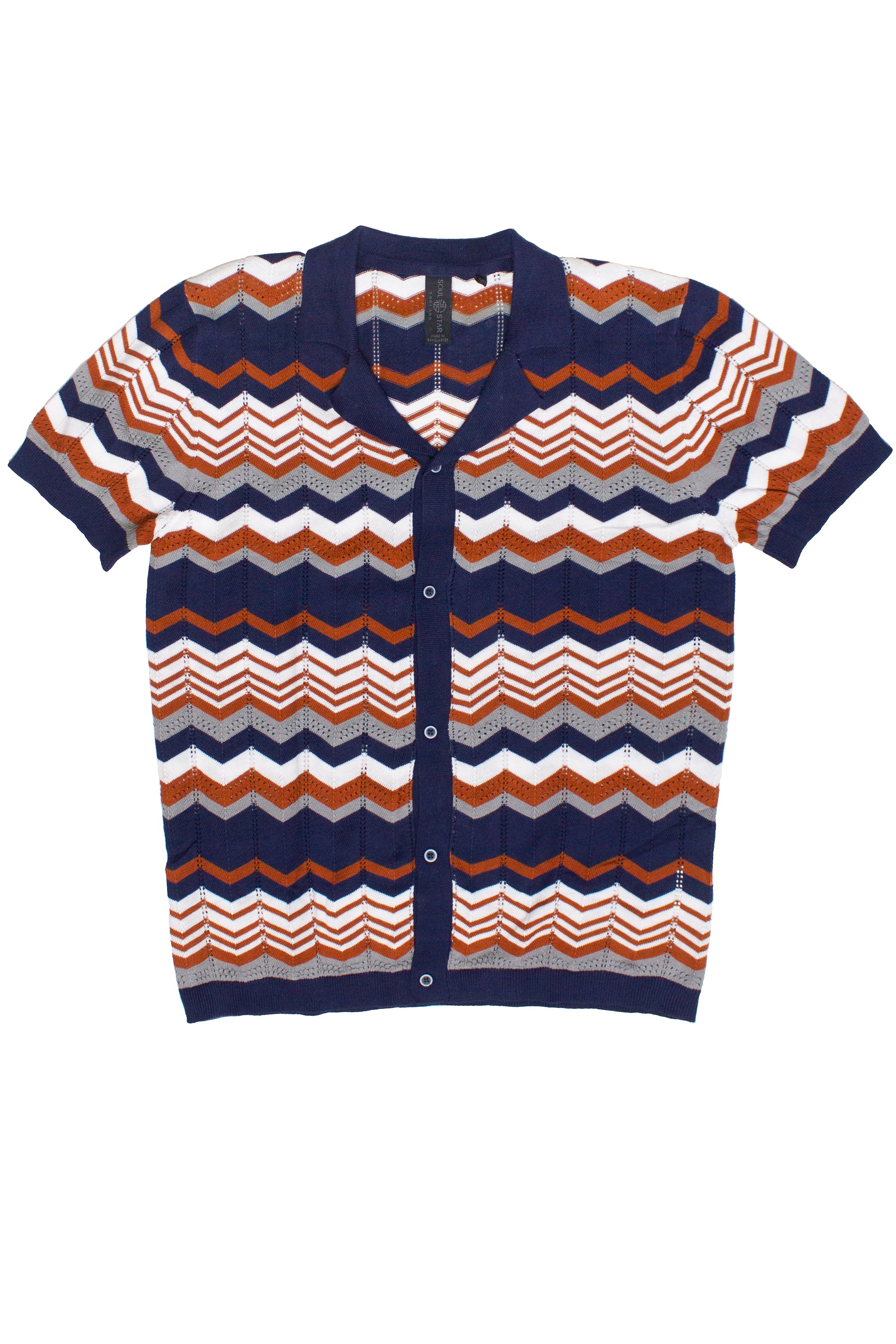 Zigzag Button Up Polo Shirt