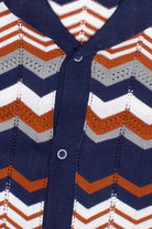 Zigzag Button Up Polo Shirt