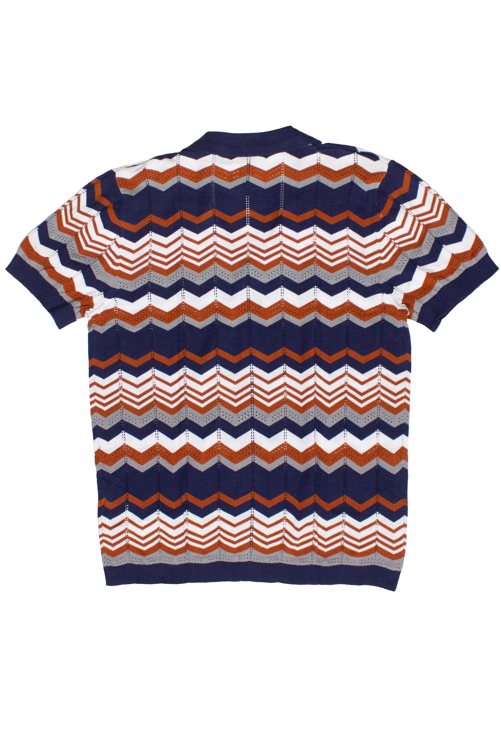 Zigzag Button Up Polo Shirt