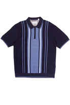 Striped Quarter Zip Knit Polo