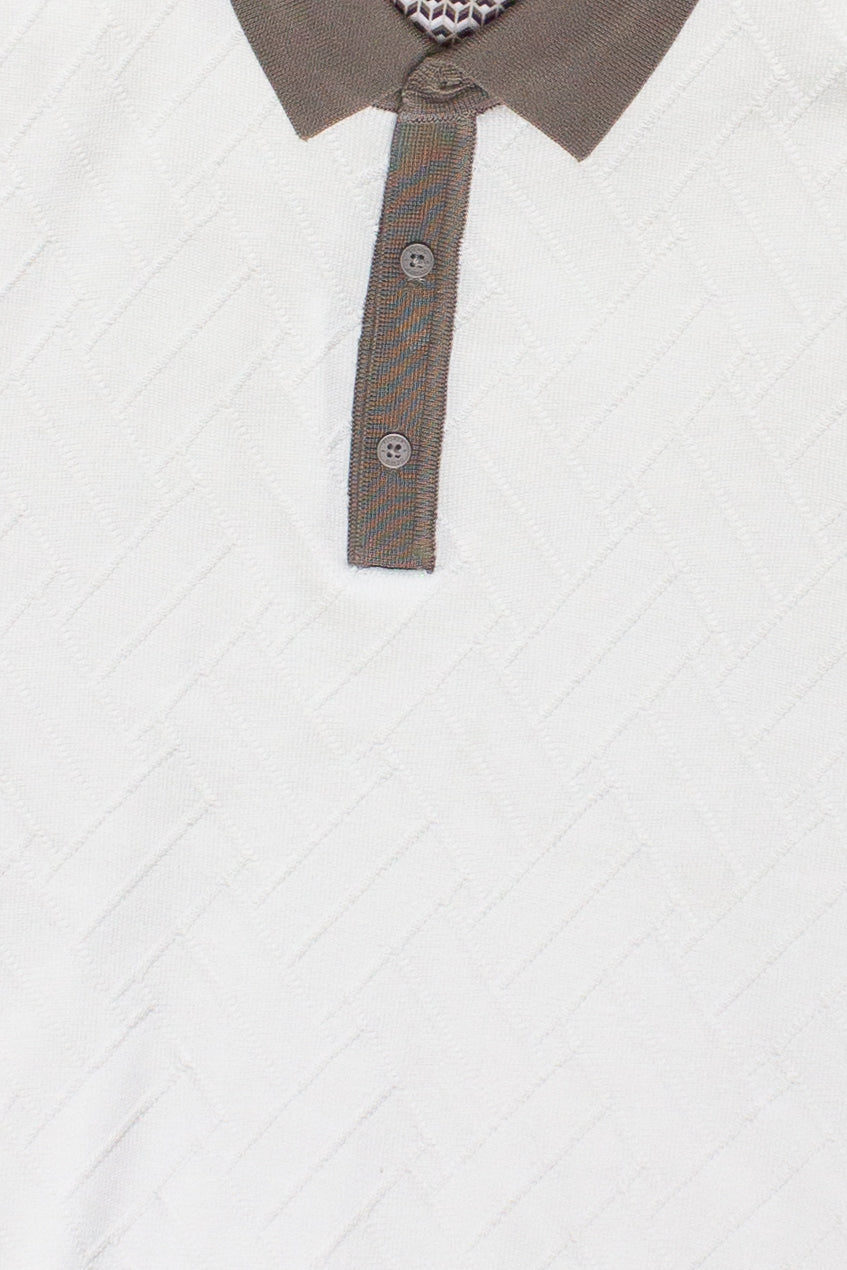 Basket Weave Knit Polo