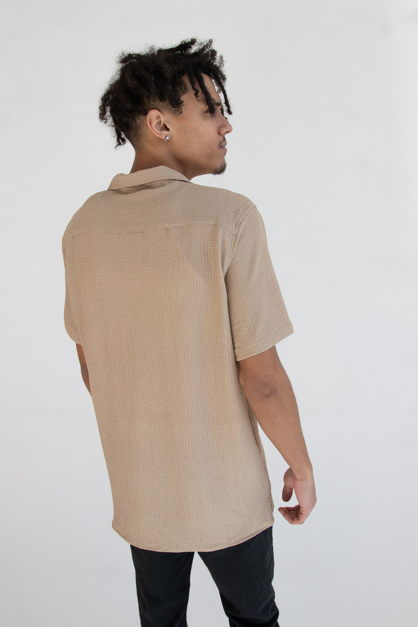 Lightweight Textured Button Up Shirt