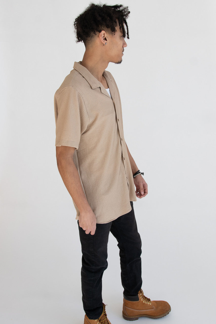 Lightweight Textured Button Up Shirt