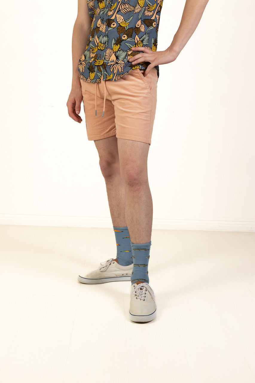 Peach Corduroy Shorts