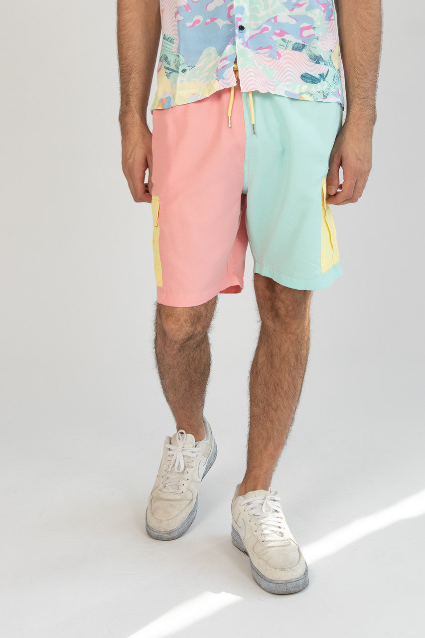 Pastel Color Block Shorts