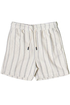 Black Striped Textured Woven Shorts