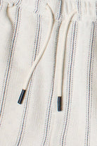 Black Striped Textured Woven Shorts