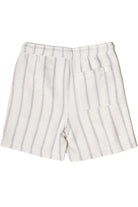 Black Striped Textured Woven Shorts