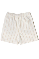 Khaki & White Striped Textured Shorts
