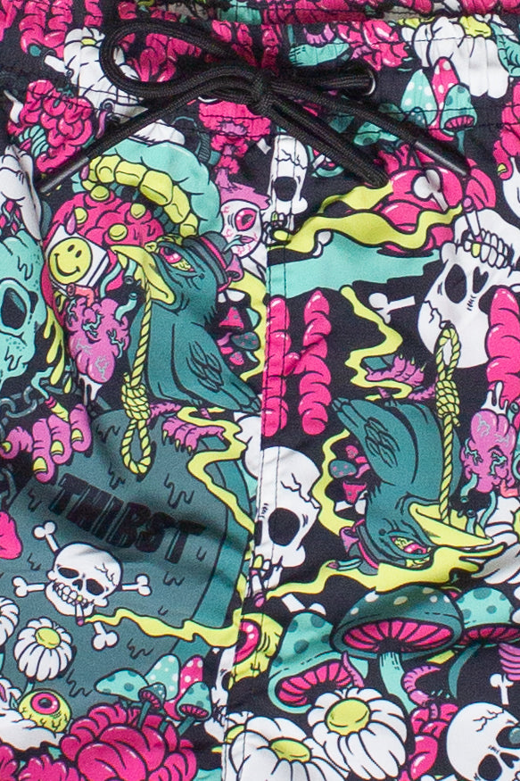 Liquid Death Skull Graffiti Swim Shorts 