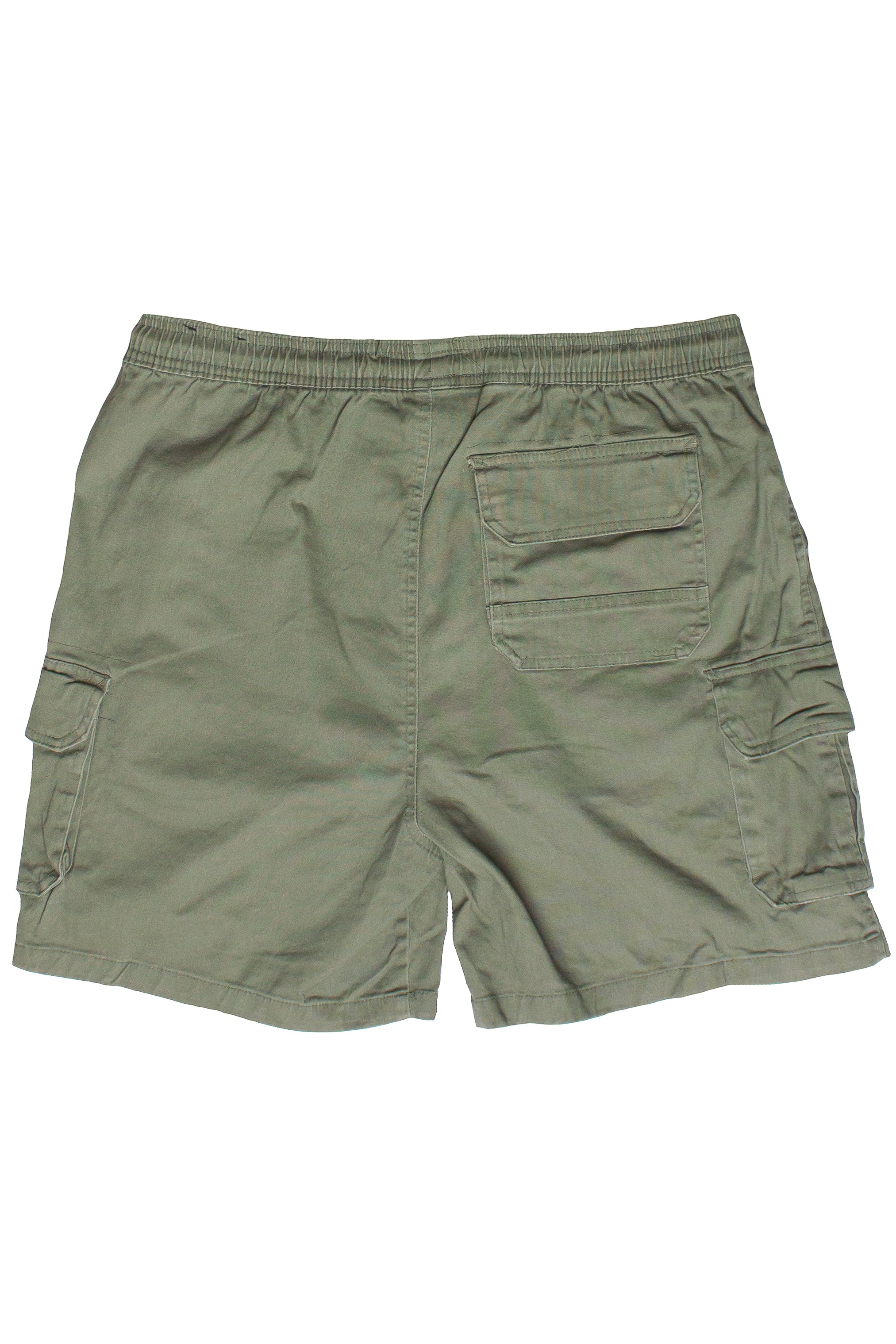 Drawstring Twill Cargo Shorts - Army Green
